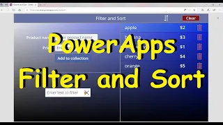 Powerapps: Filter and sort gallery items