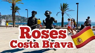 Roses Walking tour Costa Brava || Catalonia Spain || Travel vlog 4K