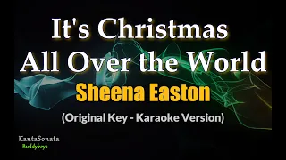 It's Christmas (All Over the World) | Sheena Easton | ORIGINAL KEY (Karaoke Version)