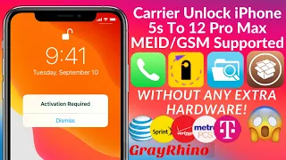 Carrier Unlock With GrayRhino iPhone 5s To 12 Pro Max | iOS12x To 14.x | MEID/GSM Supported