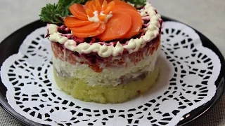 Layered Salad Herring Under a Fur Coat! "S.H.U.B.A".Селедка под шубой "ш.у.б.а"