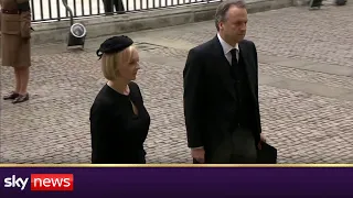 Liz Truss arrives at Westminster Abbey for funeral