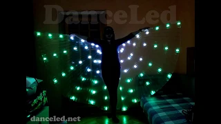 Светодиодные крылья Легкость, белый+зелёный /LED wings Lightness, green+white.