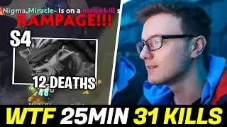 MIRACLE GH No Mercy destroy S4 — WTF 31 Kills Rampage Dota 2