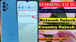 SAMSUNG A 325 5G NETWORK UNLOCK || SCG 08 Coutry Unlock - Galaxy a32 5g scg 08 Unlock