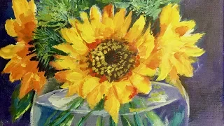 Bringing Life to Your Still Lifes - Sunflowers in a Glass Vase Acrylic Painting for Beginners