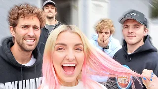 Brothers & Boyfriend React To My PINK HAIR!