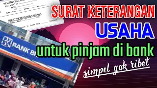 contoh Surat keterangan Usaha untuk syarat pinjaman di bank || mudah dan rekomended