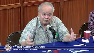 FY 2023 Budget Hearing - Senator Joe S. San Agustin - June 20, 2022 8:30AM GVB