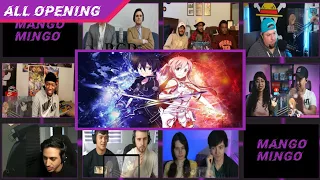 Sword Art Online OPENING 1-4 || REACTION MASHUP