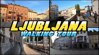 LJUBLJANA morning walking tour - Slovenia (4k)