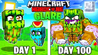 I Survived 100 Days as a GLARE in HARDCORE Minecraft!