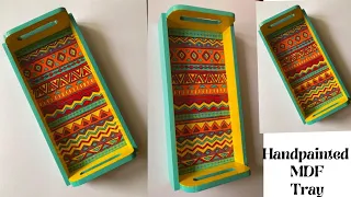 DIY Tray Painting | Decorative Wooden Tray | Handpainted Wooden Tray | Home Decor Ideas