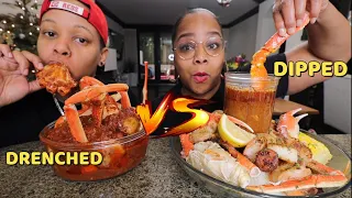 SEAFOOD BOIL MUKBANG DRENCHED VS. DIPPED!