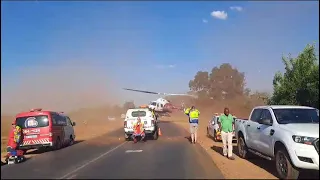Landing on scene for an emergency in Benoni