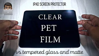 Clear film (PET) Screen Protector for iPad | Better than tempered glass and Matte?