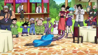 Lord Beerus dancing in Bulma's birthday party