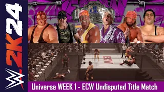 WWE 2k24 Universe Mode Week 1 | ECW Undisputed Championship Match | 6 Man Gauntlet Eliminator