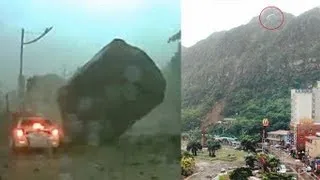 Taiwan rockslide: 2,000-ton boulder teetering, close to falling