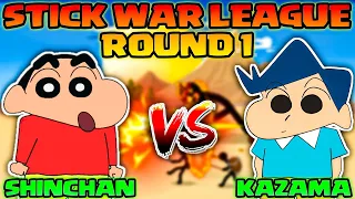 Shinchan vs kazama in stick war league 😱🔥 | shinchan playing stick war legacy 😂 | who will win??