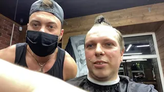 💈 Haircut and Camouflage in “Old Boy” Barbershop. St Petersburg, Russia | Baklykov. Live IRL