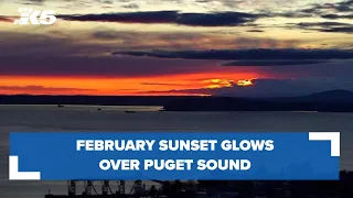February sunset glows over Puget Sound | Time-lapse