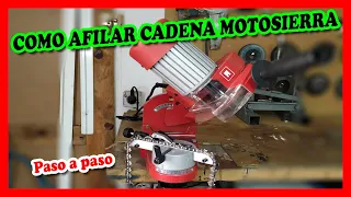 COMO AFILAR CADENA DE MOTOSIERRA CON MAQUINA, Paso a paso y de forma fácil. EINHELL GC-CS 235 E