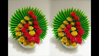 How to make Beautiful Paper Flower Bouquet || Room Decoration Idea.