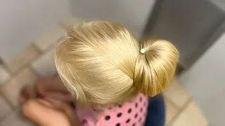 beautiful and lush bun for a girl - easy way to hairstyle tutorials