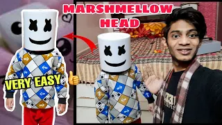 I MADE @marshmello HEAD AT HOME || MARSHMELLO HELMET/MASK MAKING TUTORIAL