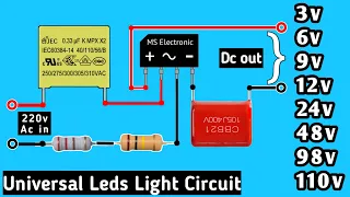 Building a Multi-Output AC to DC LED Driver:Convert 220V AC to 3V,6V,12V,24V,48V,60V,98V,110V,120V!