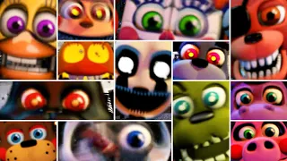 FNAF World Custom Night - All Jumpscares (feat. Zbonnie UCN Mods)