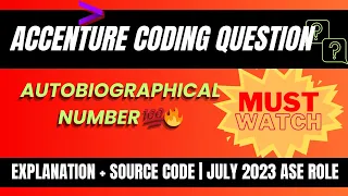 *DONT MISS THIS*  Autobiographical Number | Accenture Coding Round |  July 2023 | #accenture #hiring