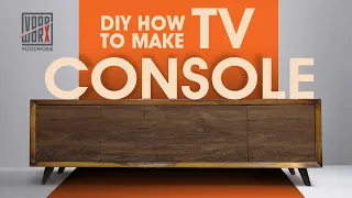 Modern TV Console / Stand with drawers // Wood DIY