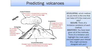 Geography - Year 9 home learning prediction of volcanoes and earthquakes