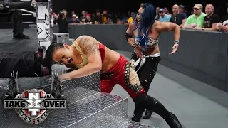 Mia Yim punishes Shayna Baszler’s shoulder with steel steps: TakeOver: Toronto (WWE Network)