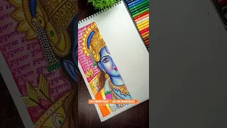 Shri Ram and Hanuman Ji half face drawing😍🙏|| #shorts