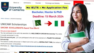 University of Camerino Italy Admission Process 2024 | No IELTS | No Application Fee|