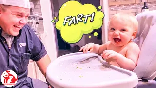Oh nooo! Lovely Moments When Babies Loudly Fart on Dad Baby and Dad  | Funny Pets Moments