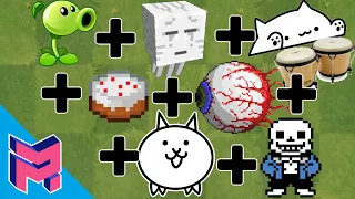 Sans + Ghast + Bongo Cat + Cake + Eye of Cthulhu + Battle Cats - Plants vs Zombies Animation