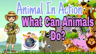 What Can Animals Do?|Animal in Action|Animal Movements|Vocabulary For Kids