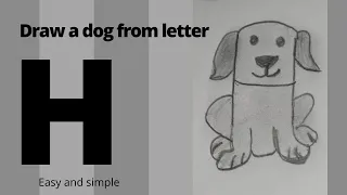 How to draw a 🐕.dog drawing .drawing from letter H.fog drawing easy step by step.@farjana drawing .