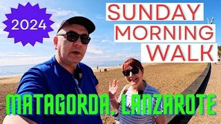 Sunday morning walk on Matagorda beach Lanzarote