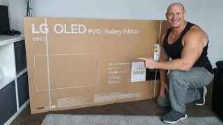 2022 65’ LG G2 Evo OLED unboxing, wall mounting & demo