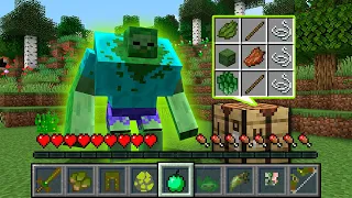 WHAT a Mutant Zombie's inventory! Zombies attack the village house! Minecraft Battle