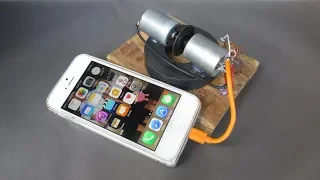 How to make Free energy Mobile Charger generator by DC motor - Science DIY Experiments at School