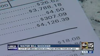 A Mesa property owner is shocked over sky-high water bill