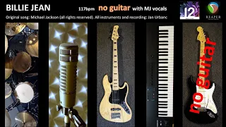 NO GUITAR "Billie Jean" cover with MJ vocals, guitarless, without guitar, guitar training