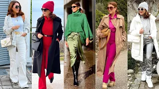 Winter Outfits Fashion For Women Over 50+ 60 | Shein Winter Outfits | Vintage Winter Fashion Trends