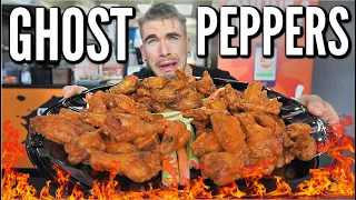 DEATHLY GHOST PEPPER WING CHALLENGE | Warning: PAIN | In Texas | Man Vs Food